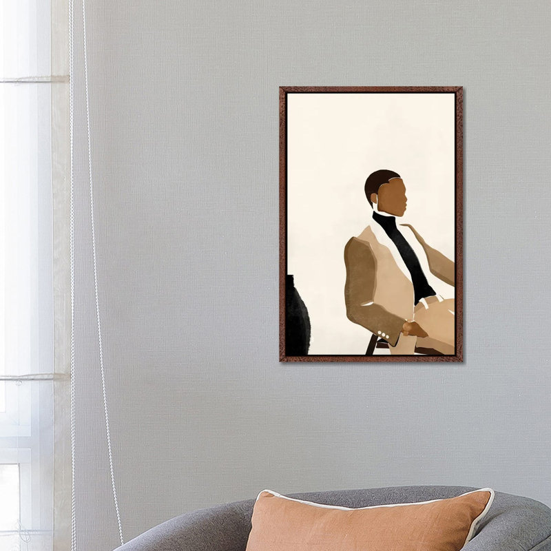 Paul by Bria Nicole - Print on Canvas, 66.04 cm H x 45.72 cm W, Classic Brown Wood Framed