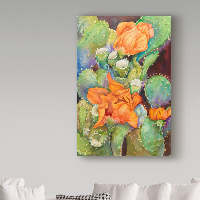 Deetra «Desert Blooms», reproduction de peinture acrylique sur toile tendue, H 24 po x l 16 po x P 2 po
