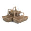 3 Piece Wicker Garden Trug Basket Set