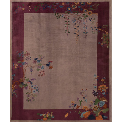 Antique Wool Purple / Lavender Mauve Red Rust Hand Knotted Pile Rug