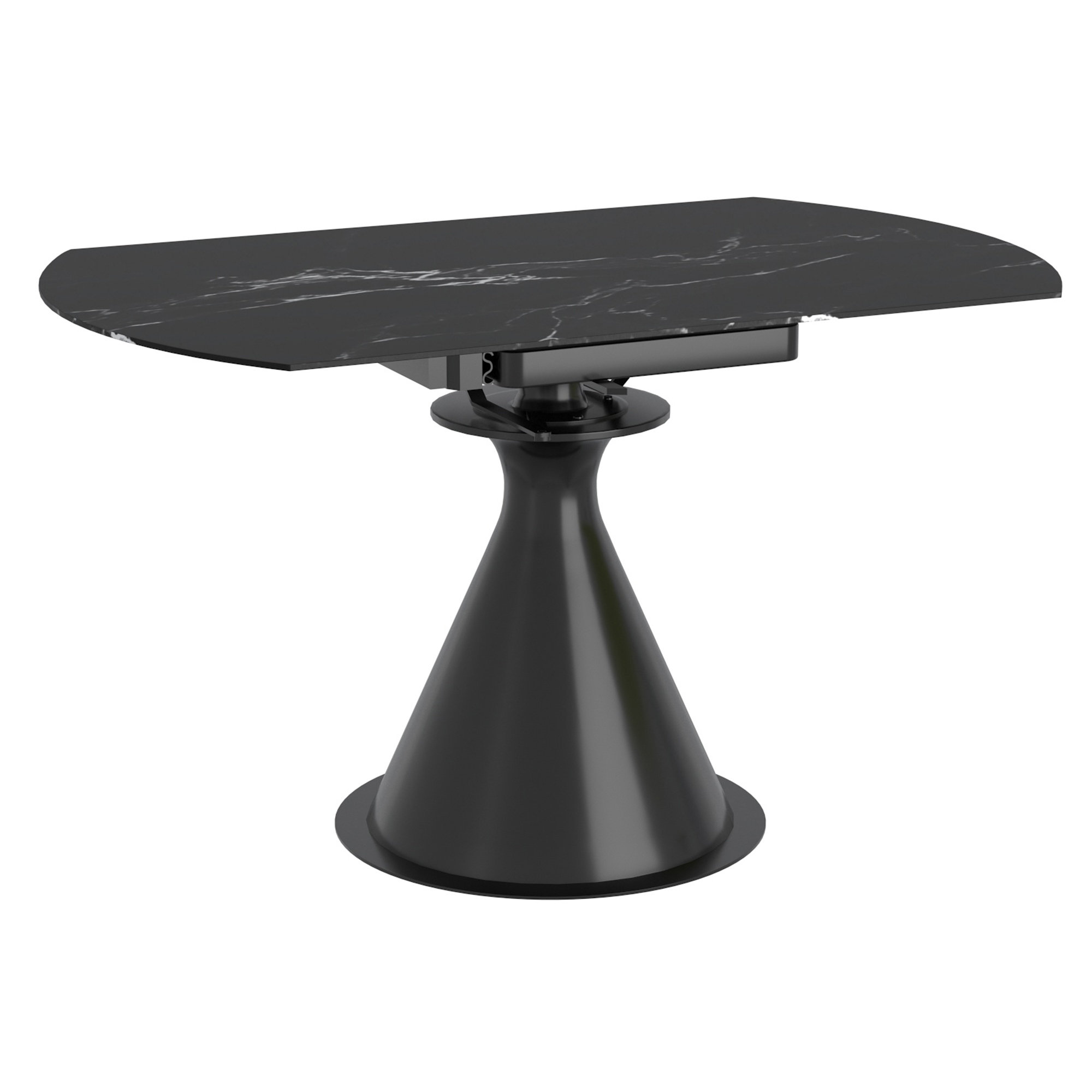 Brayden Studio® Isaack Extendable Round Stone Top Metal Base Dining ...