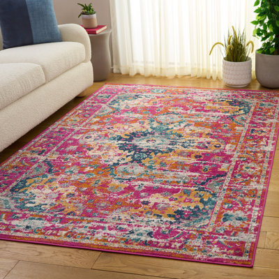 Felty 154 Area Rug In Fuchsia / Gold