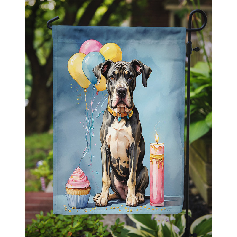Drapeau de jardin «Happy Birthday», Grand danois