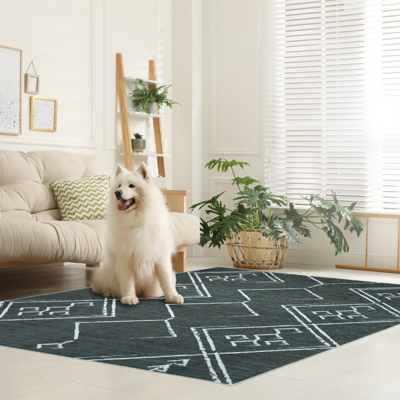 Tapis rustique et lavable à la machine Union Union, Rectangle 8 pi x 10 pi