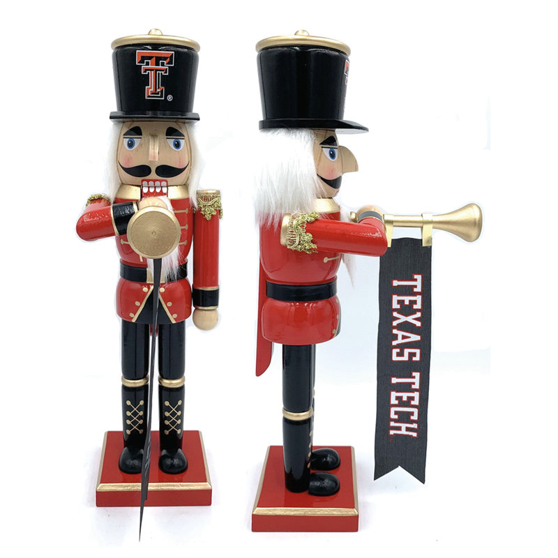 NCAA 14" College Spirit Bugler Nutcracker, Texas Tech Red Raiders