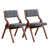 Dark Grey Fabric/Brown Frame