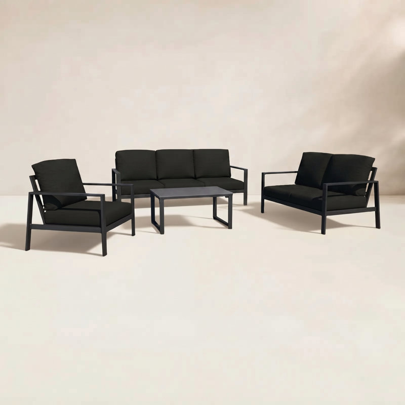Townsend Sofa Seating Group with Sunbrella® Cushions, Canvas Granite Sunbrella® Canvas, Mahogany