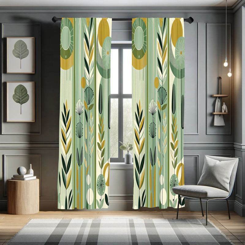 Semi Sheer Curtain Pair, 56" W x 63" L