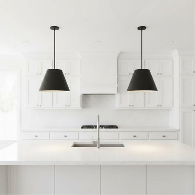 16" Diameter Integrated LED Black Pendant