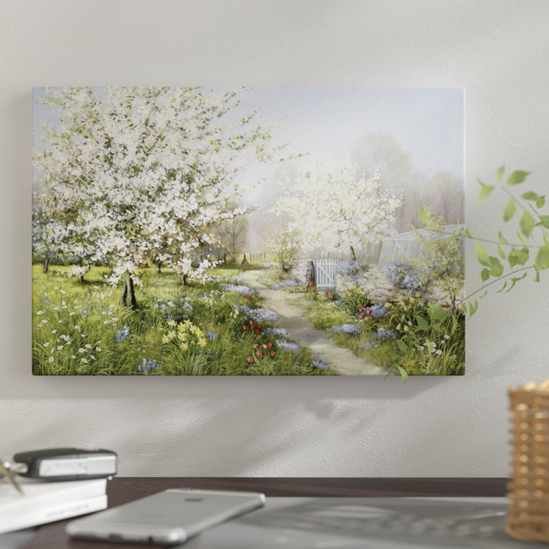 «Spring Blossoms», reproduction sur toile, H 26 po x l 40 po x p 1,5 po, Toile tendue, Pas de tapis
