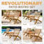 Ensemble bistro inclinable et pliable en bois massif de 3 pièces