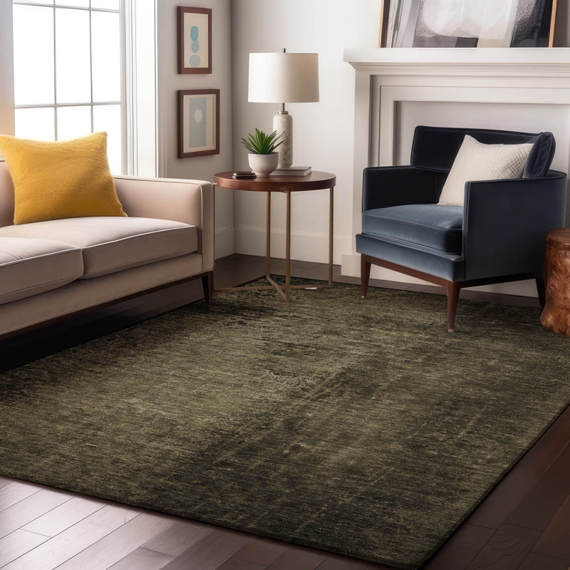 Premium Machine Washable Cerrito AMF554 Gray Rug, Rectangle 5' x 7'6"