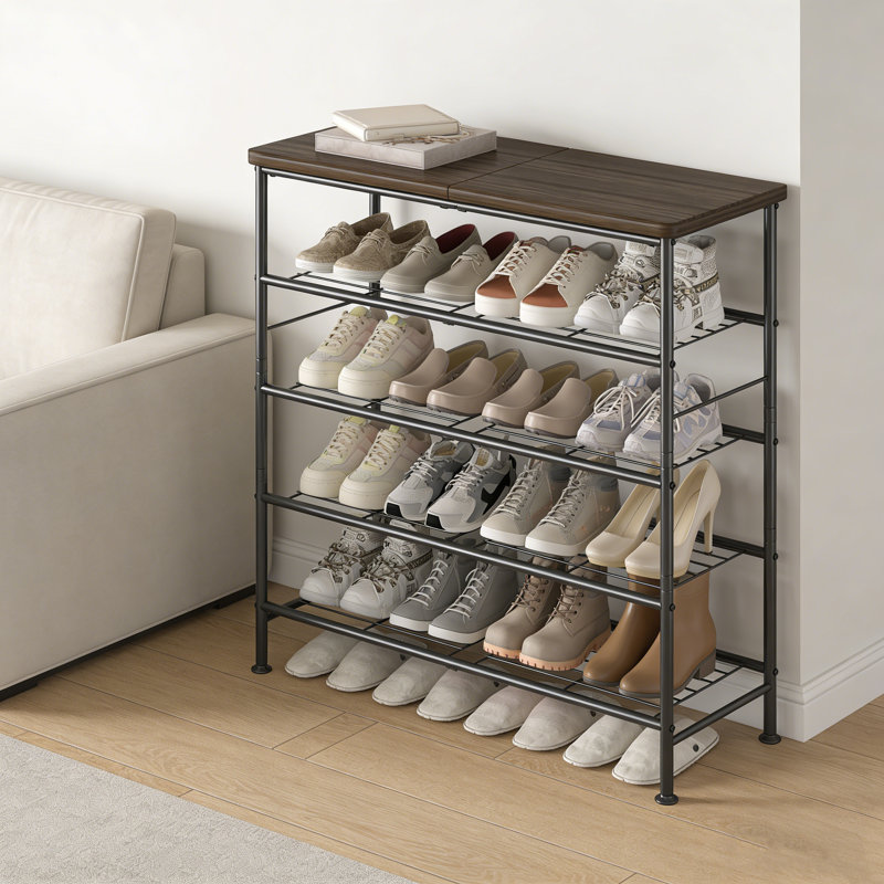 Rustic Style Metal Shoe Rack