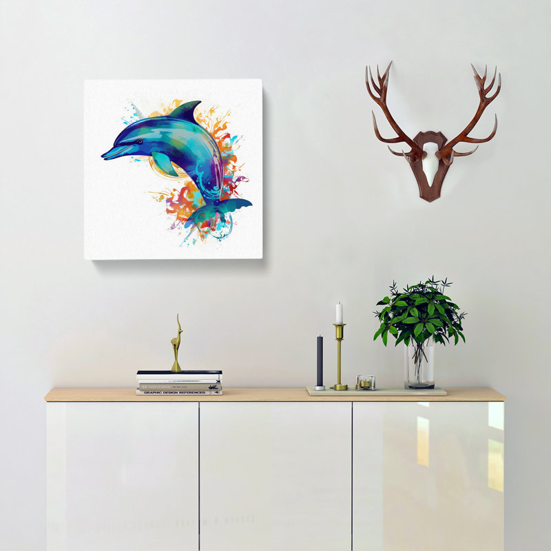 Dolphin Graphic - No Frame Print