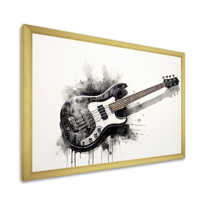 Bass Reverberation Cool Charcoal II, H 34 po x l 44 po x P 1,5 po, Cadre doré simple