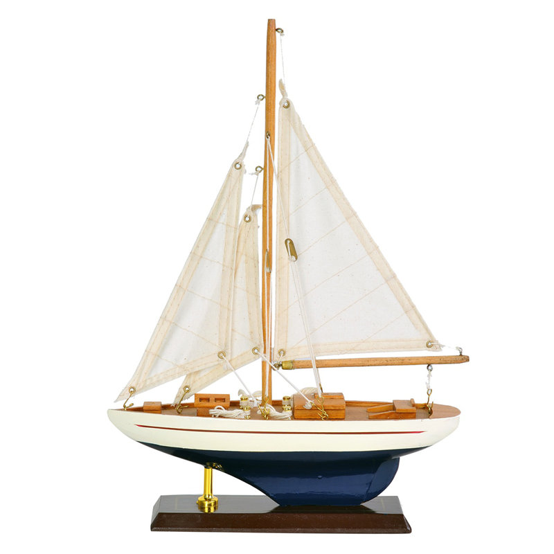 Lemuel Figurines & Sculptures, White/Blue, 35cm H x 6cm W x 25cm D