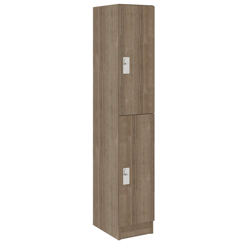 Armoire-penderie simple à deux compartiments avec porte, H 59 po x l 12,5 po x P 17 po, Orme foncé