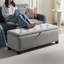 Repose-pieds de rangement polyvalent avec éponge haute densité et structure durable, parfait pour le salon et l'organisation du vestibule.