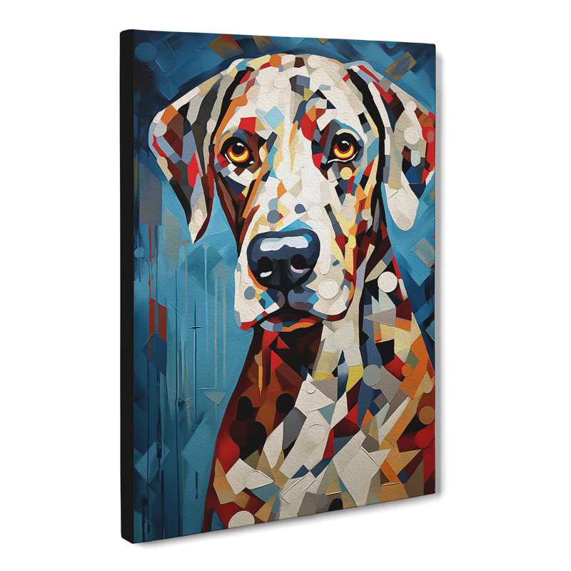 Dalmation Cubism Art No.2 - Wrapped Canvas, 60cm H x 40cm W x 3cm D