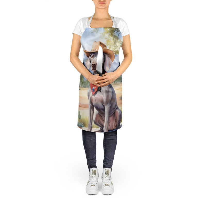 Tablier de bienvenue Weimaraner Cowboy