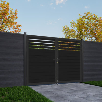 Semi-Privacy Aluminum Privacy Gate, Double Garden Gate