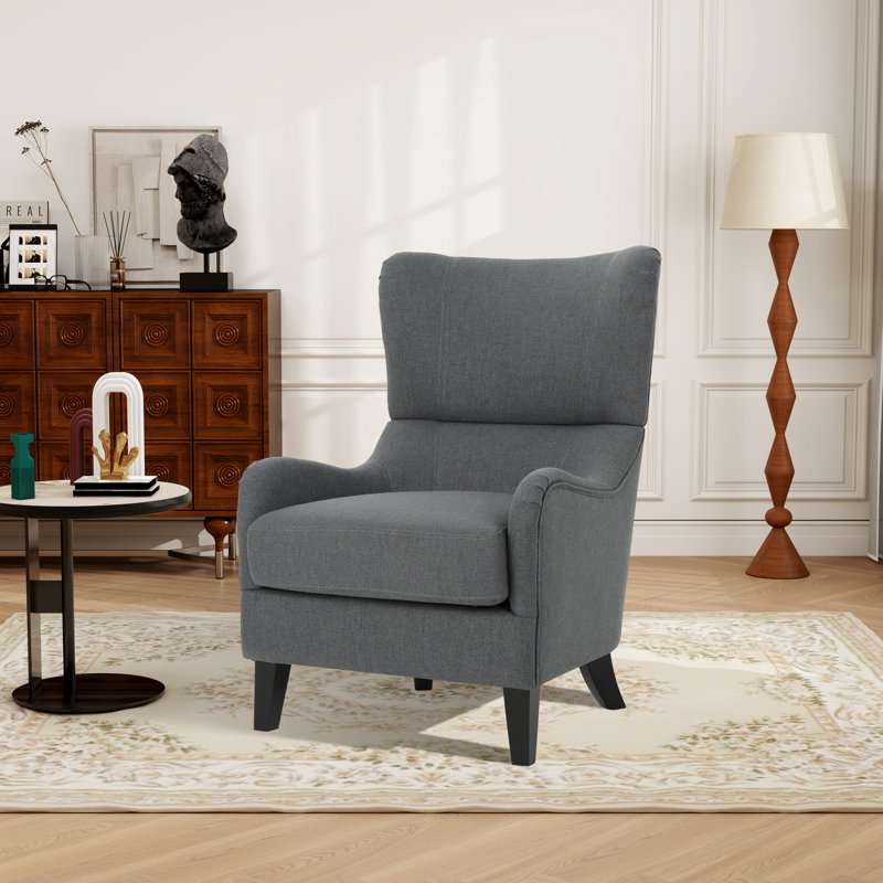 Fauteuil d'appoint à accoudoirs arrondis l 26,98 po, Polyester gris anthracite