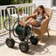 Chariot-enrouleur de boyau d'arrosage robuste, 4 roues, portable, résistant à la rouille, avec panier de rangement, support pour boyau d'arrosage | Idée de cadeau-123320795-123320796
