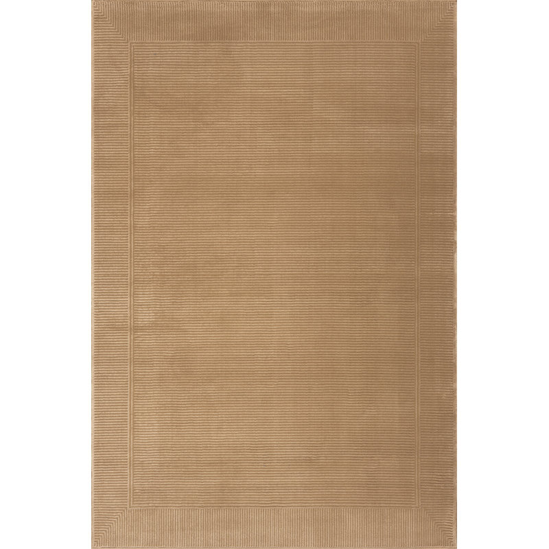  Evarielle Bordered Washable Area Rug, Rectangle 3'6" x 5', Beige