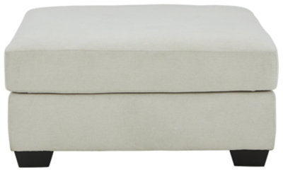 Euroa Beige Polyester Large Transitional Ottoman