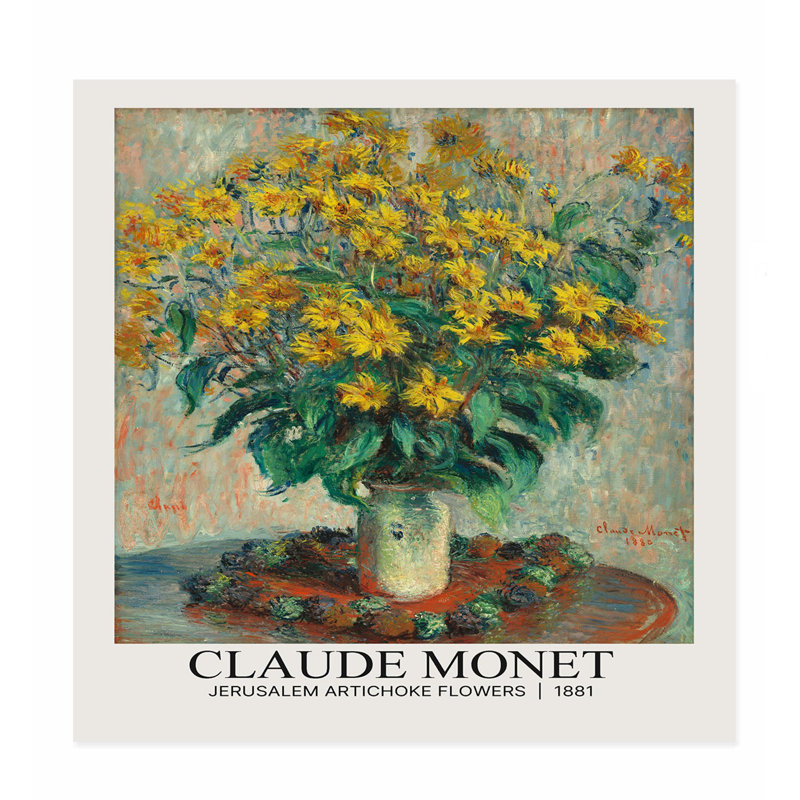 Floral, fleurs de Claude Monet, topinambour, reproduction d'art classique sans cadre, H 14 po x l 14 po