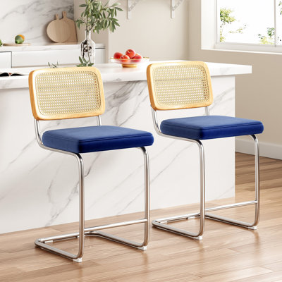 Baumgartner Upholstered Counter Stool with Metal Frame