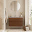 Ensemble de meuble-lavabo flottant mural blanc 32 po avec lavabo en céramique lisse
