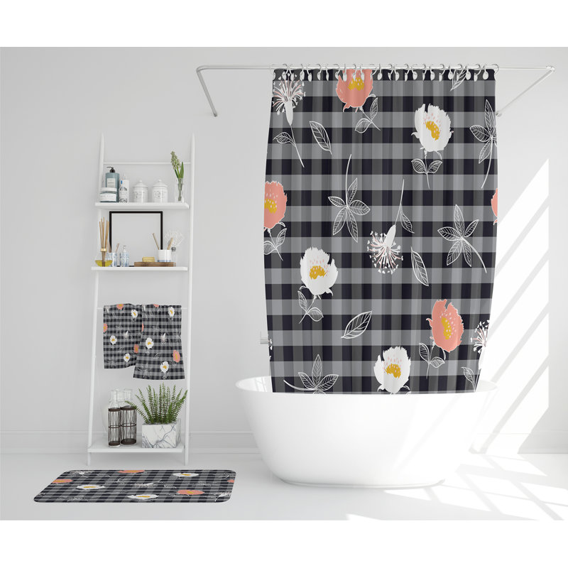Nazime Polyester Shower Curtain Set