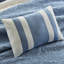 7 pièces courtepointe réversible double / grand avec taies décoratives assorties - bleu marine, bordure solide, matériau en microfibre pour l'euro et oreillers de conception traditionnelle, facile d'entretien