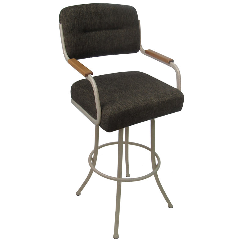 Tabouret de bar pivotant très haut en métal Ivette 34 po - M-114 - Brun Sanora - Beige naturel