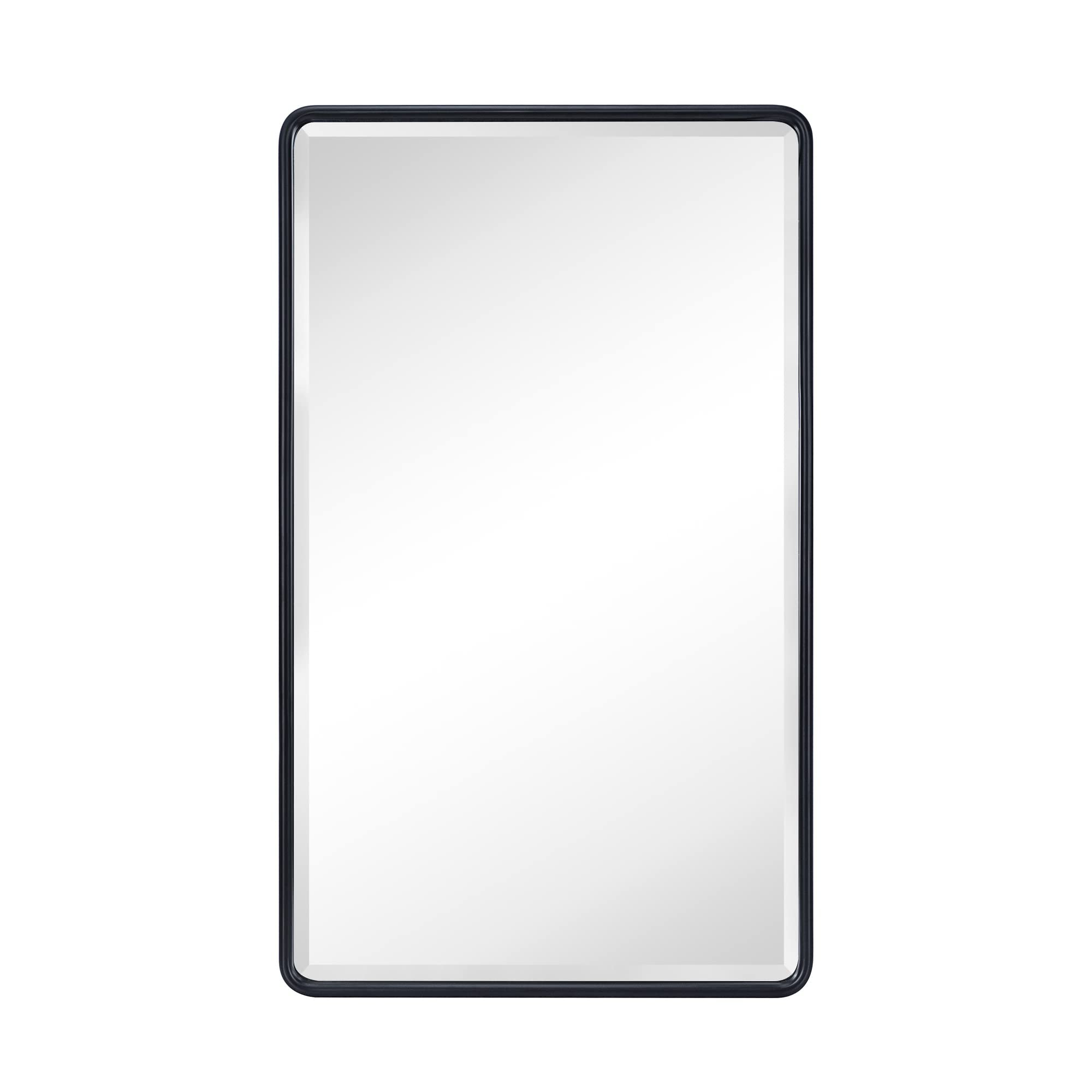 Farmhouse Recessed Metal Bathroom Medicine Cabinets with Mirror with Adjustable Tempered Glass Shelves, 27.5'' x 16.5''