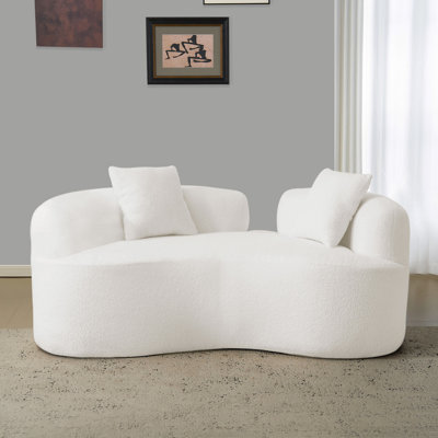 Causeuse incurvée 66,93 pouces à pleine compression, tissu en velours de peluche et canapé compact sans assemblage