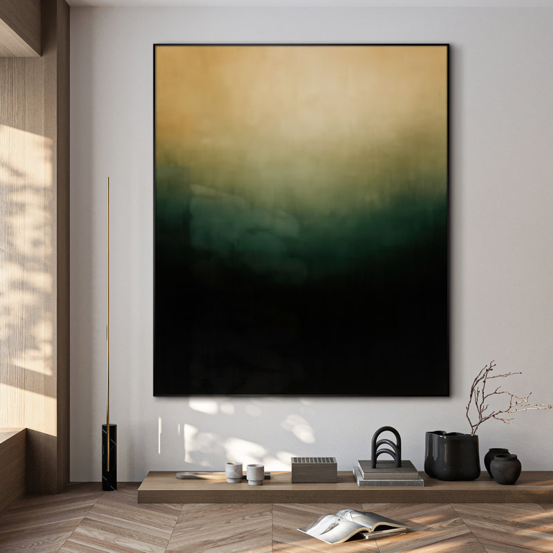 Très grande reproduction d'art sur toile - Golden to Emerald, H 72 po x l 60 po