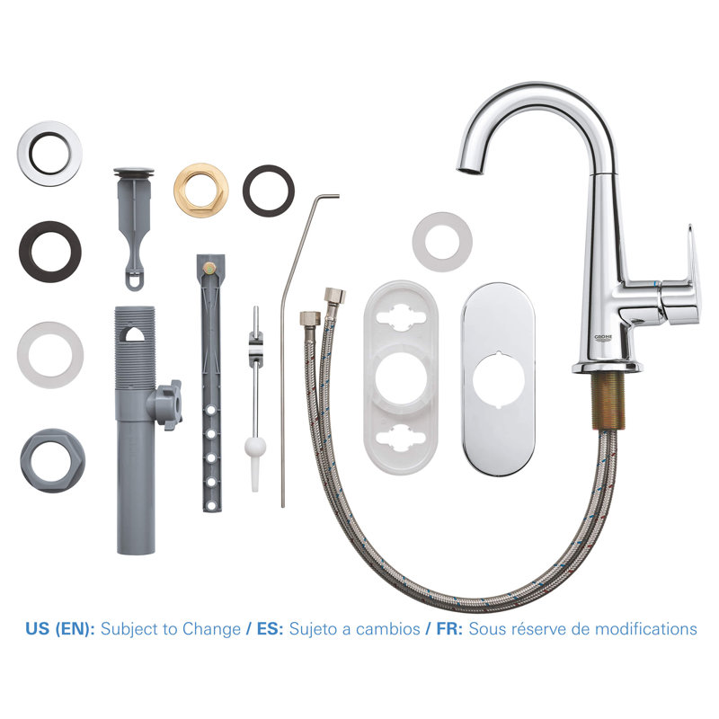 Veletto Single Hole Bathroom Faucet, StarLight Chrome