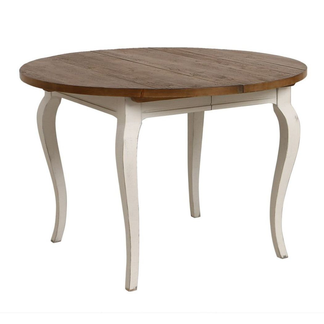 Brambly Cottage Maloy Extendable Round Solid Wood Dining Table