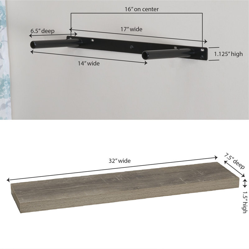 Denlinger Floating Shelf, Ashwood