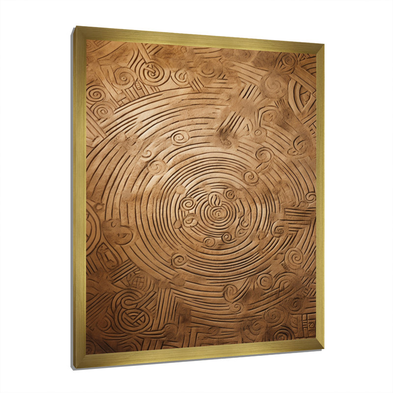 Gwyndaf Gold Maze sur impression sur toile, H 32 po x l 16 po x P 1 po, Encadrement doré