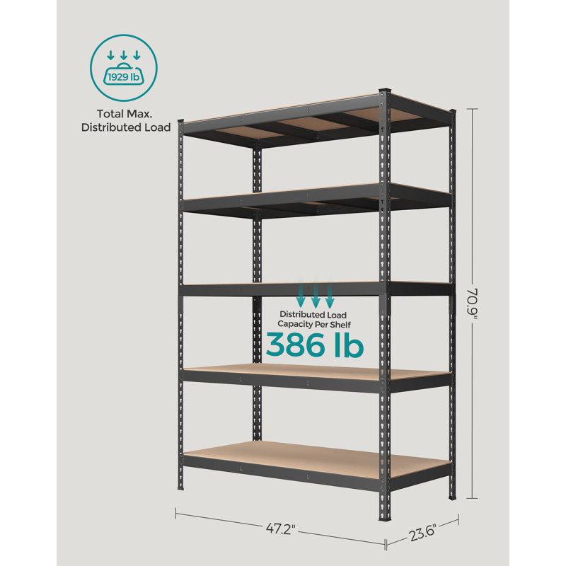 Étagère réglable, H 70,9 po x l 47,2 po x P 23,6 po, Gris