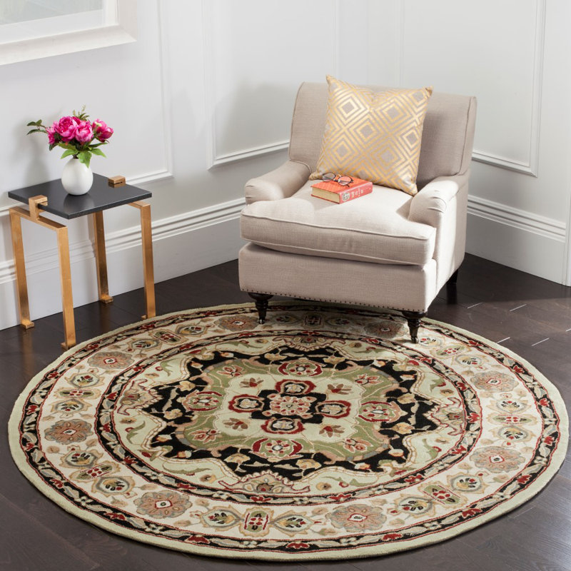 Tapis oriental performance crocheté à la main Total Performance, Rond 8 pi
