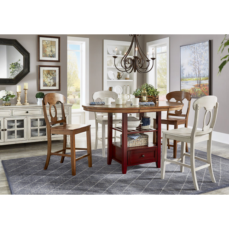 Beaufort Solid Wood Counter Stool, Antique White, Counter Stool (24.21” Seat Height)