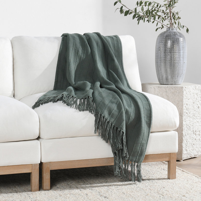 Beatris Throw, Green Striped