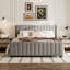 Lit plateforme tapissier moderne, 10 lattes + 3 pieds de support centraux, très grand lit, aucun sommier requis, assemblage facile