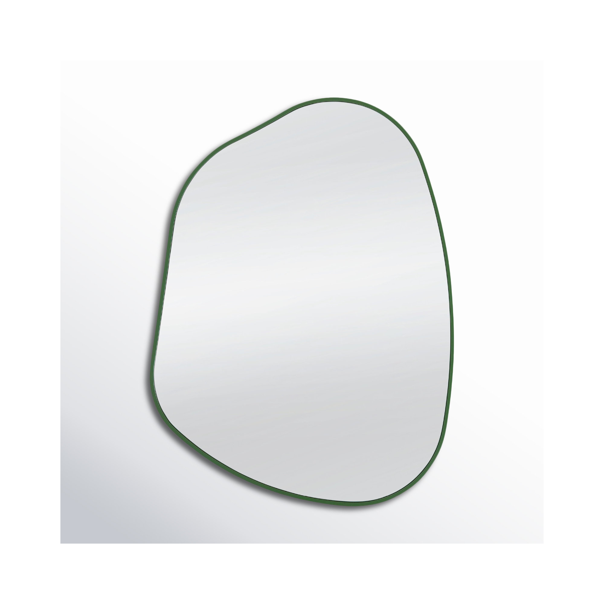 Solid Wood Asymmetrical Wall Mirror, Green