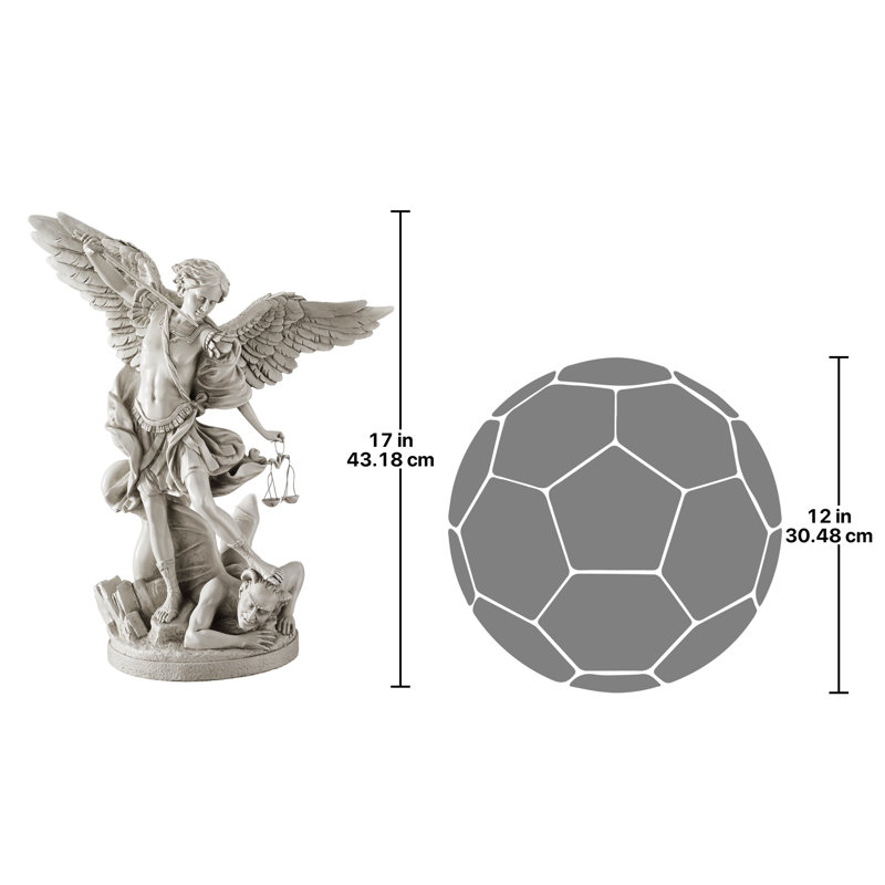 St. Michael the Archangel Weather Resistant UV Resistant Polyresin Garden Statue