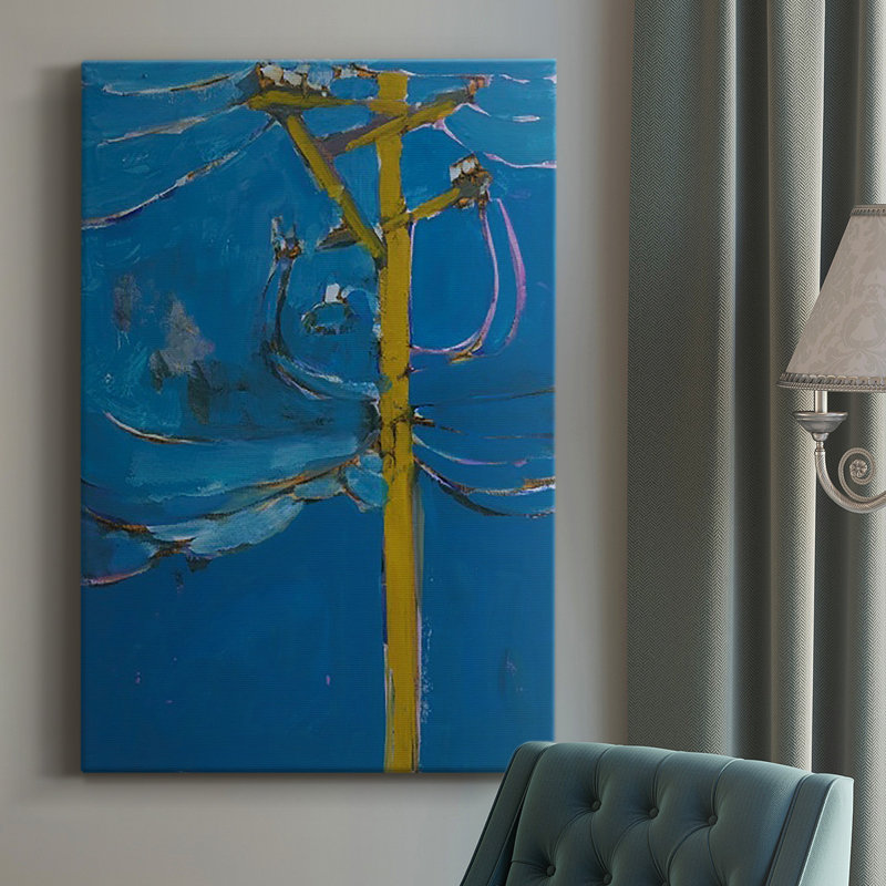 Toile tendue avec châssis de qualité supérieure Wires IV - prête à être accrochée, H 60 po x l 40 po x P 1 po